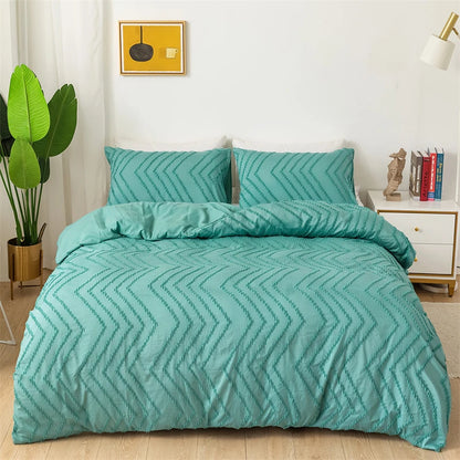 Simple Wave Stripesd Double Duvet Cover Set 220x240 Solid Color King Size Bedding Set Queen Soft Blanket Cover and Pillowcases