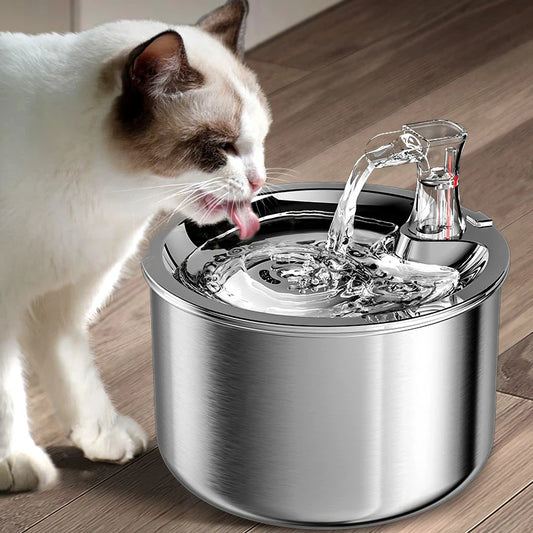 ROJECO Stainless Steel Cat Water Fountain  Automatic Water Dispenser For Cat Dog Pet Smart Motion Sensor Water Purifier Drinker