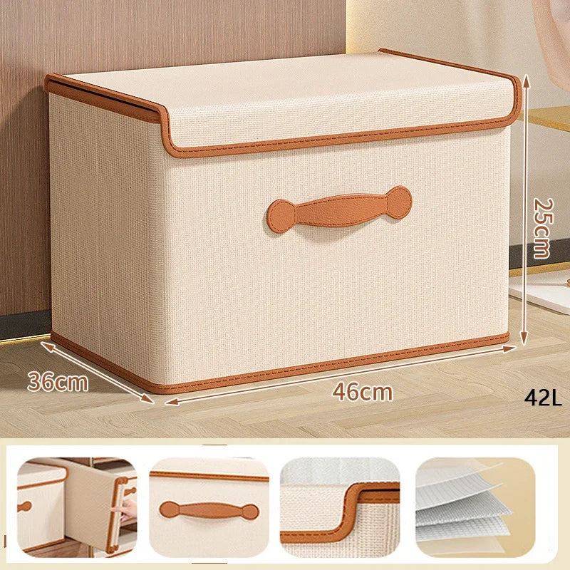 Clothes Toy Storage Box Folding Dustproof Organizer Bedroom Shelf Safe Odorless Organizers of Cabinets Drawers for Bedding Quilt