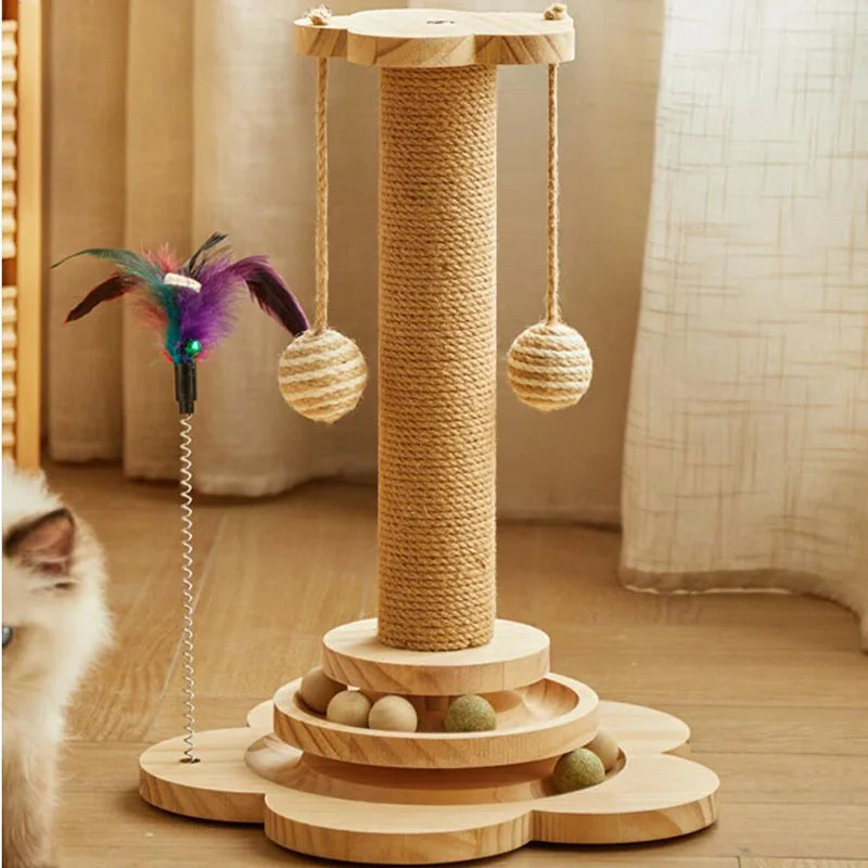 Pet Cat Supplies Cat Climbing Frame Grinding Claws Teasing Stick to Relieve Boredom Toy Multi-function grab post