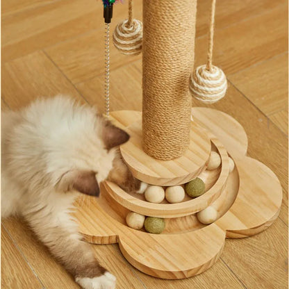 Pet Cat Supplies Cat Climbing Frame Grinding Claws Teasing Stick to Relieve Boredom Toy Multi-function grab post