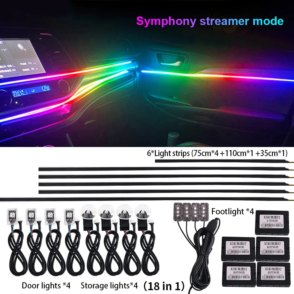 18-in-1 Car LED Ambient Light Strips