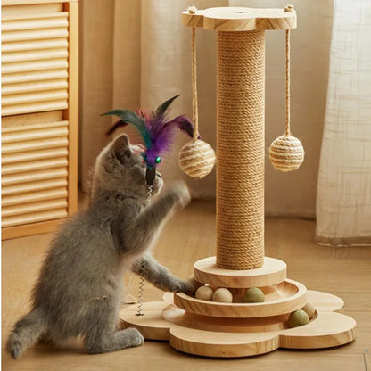 Pet Cat Supplies Cat Climbing Frame Grinding Claws Teasing Stick to Relieve Boredom Toy Multi-function grab post