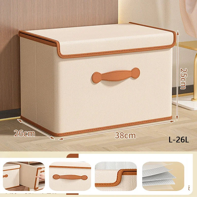 Clothes Toy Storage Box Folding Dustproof Organizer Bedroom Shelf Safe Odorless Organizers of Cabinets Drawers for Bedding Quilt